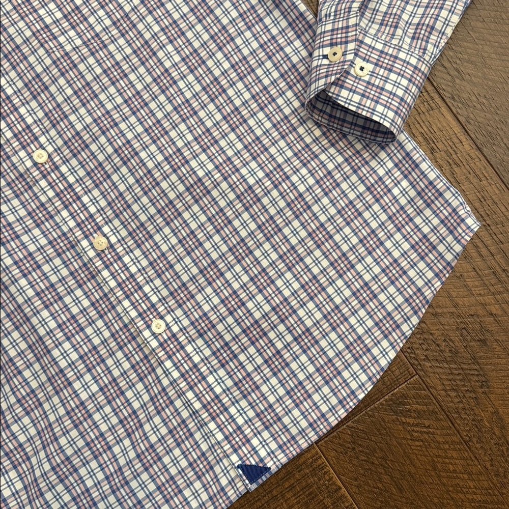 UNTUCKit  Wrinkle Free Men's Long Sleeve Button-Up Gingham Plaid Shirt - Picture 4 of 7
